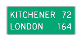 Distance In Kilometres sign
