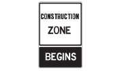 Construction Zone Begins sign