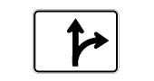Road Forks Right sign