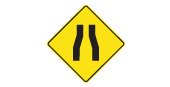 Road Narrows sign