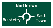 Roundabout Destination sign