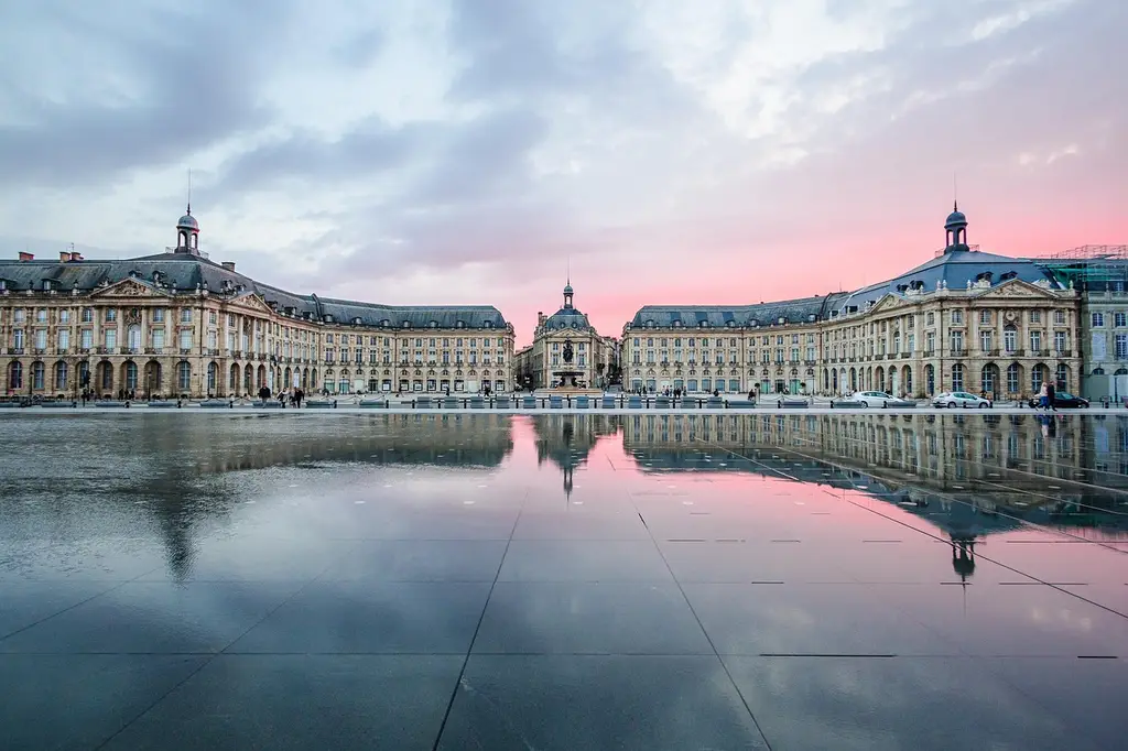 bordeaux, sunset, sky, place de la bourse, dusk, travel, nature, tourism, exploration, destination