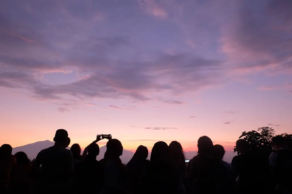 sunset, yogyakarta, indonesia, landscape, summer, evening, nature, dusk, twilight, silhouette