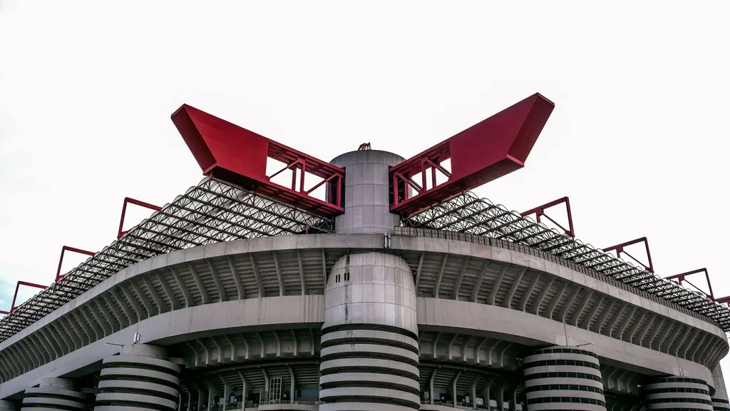 Close-up view of the iconic San Siro Stadium in Milan, showcasing its unique architecture.