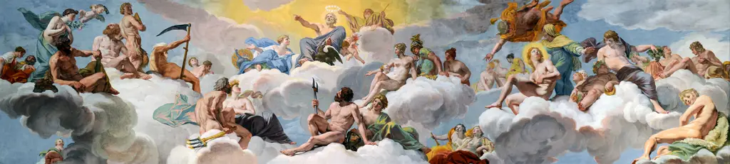 Ceiling "Council of the Gods" in Galleria Borghese (Rome)
