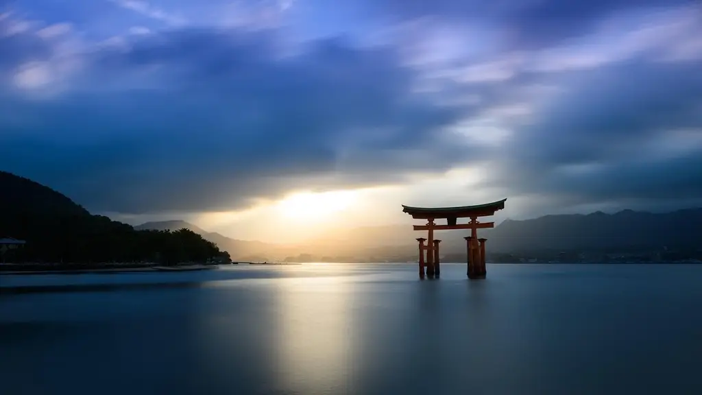 japan, torii gate, nature, temple, itsukushima, water, gate, miyajima, hiroshima, shrine