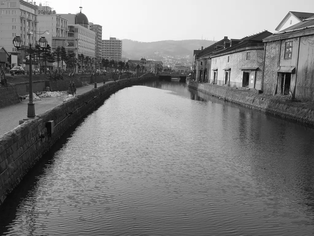 canal, otaru canal, black and white, monotone, japan, hokkaido, otaru, river, tourist destination, canal, monotone, monotone, monotone, monotone, monotone, japan