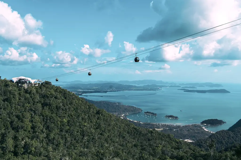 malaysia, langkawi, cable car, travel, summer, beach, sky, nature, cloud, tourism, asia, ocean, holidays, bridge, island