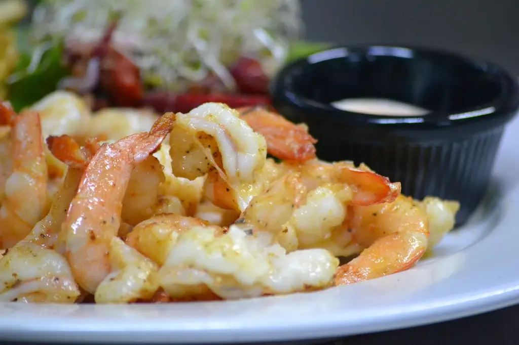 shrimp, food, plate, kitchen, saucer