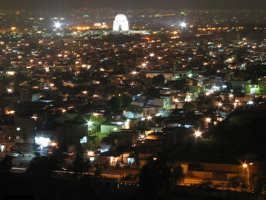 A Beautiful Night View Of Adnan Asim's Karachi City. Also Mazar-e-Quaid— The Mausoleum Is Viewable In The Picture