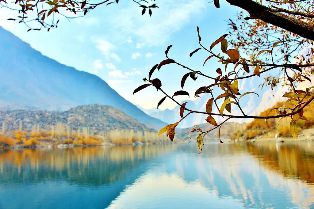 tree, lake, pakistan, nature, landscape, forest, travel, autumn, hill, valley, rock, peak, water, yellow, asia, adventure, colorful, mountains, karakorum, blue, upper kachura lake, skardu, indus river, shangrila lake, pakistan, pakistan, pakistan, pakistan, pakistan
