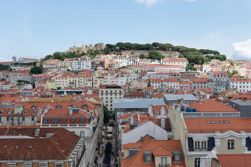 View of Castelo de São Jorge from Elevador de Santa Justa, Lisbon, 20250604 1532 9303