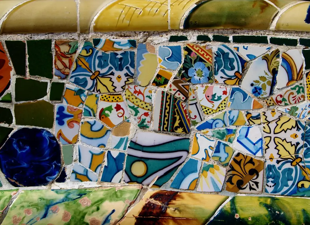 park, guell, gaudi, europe, architecture, spain, park-guell, city, travel, summer, tourism, catalunia, unesco, european, nature, attractions, trip, texture, mosaic, building, colorful, architect, ceramic, wall, macro, construction, decoration, pattern, modern, barcelona, catalan, creative, spanish, modernistic, color, design, catalonia, modernism, catalunya