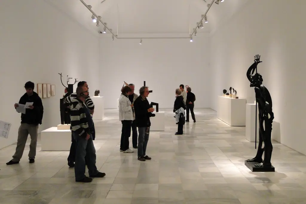 Visitors in Gallery of Museo Reina Sofia - Madrid - Spain