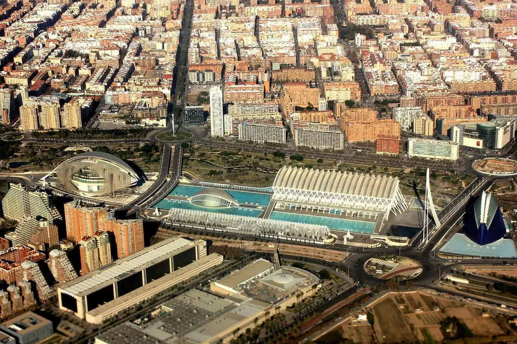 aerial view, valence, spain, science city, valence region, architecture, valencia, nature, turia, aquarium, science museum, valencia, valencia, valencia, valencia, valencia