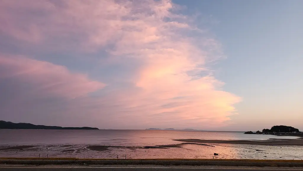 sunset, glow, beach, west coast, nature, cloud, island, foreshore