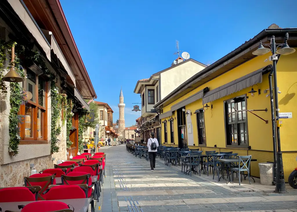 Kaleiçi old town, Antalya, Turkey 🇹🇷 Feb 2022 - Streetscape and minaret