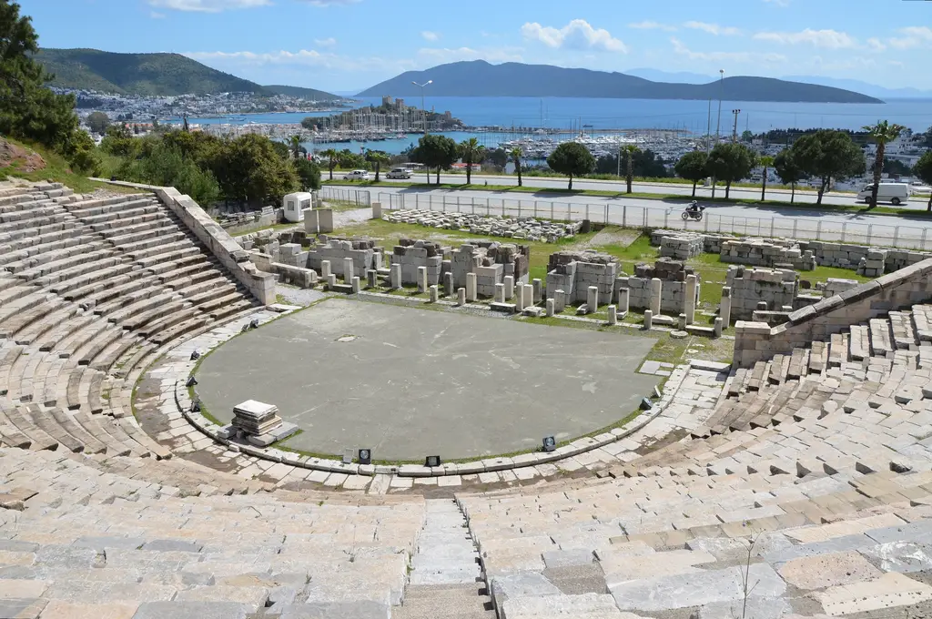 The theatre of ancient Halicarnassus, built in the 4th century BC during the reign of King Mausolos and enlarged in the 2nd century AD, the original capacity of the theatre was 10,000, Bodrum, Turkey (20628392816)