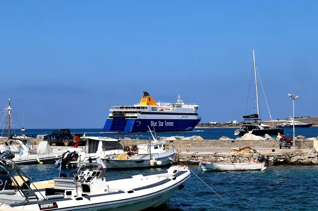 port, ferry, paros, greece, cyclades, tourism, mediterranean