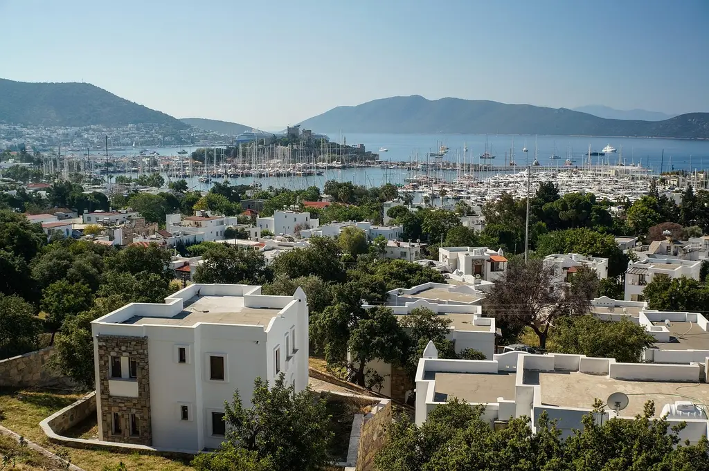 summer, sea, vacation, holiday, landscape, blue, travel, journey, nature, coast, bodrum, turkey, relax, outdoor, trip, town
