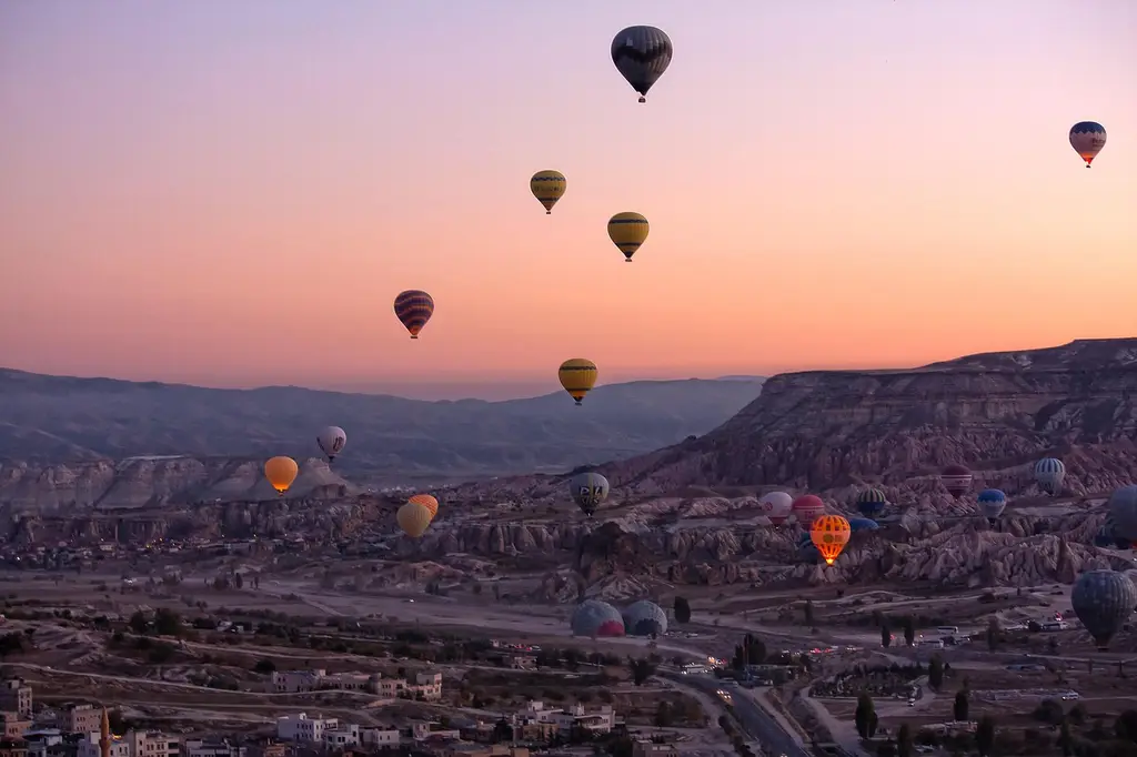 hot air balloons, cappadocia, turkey, nature, balloons, flight, sunrise, dawn, fairy chimneys, landscape, scenic, tourist attraction