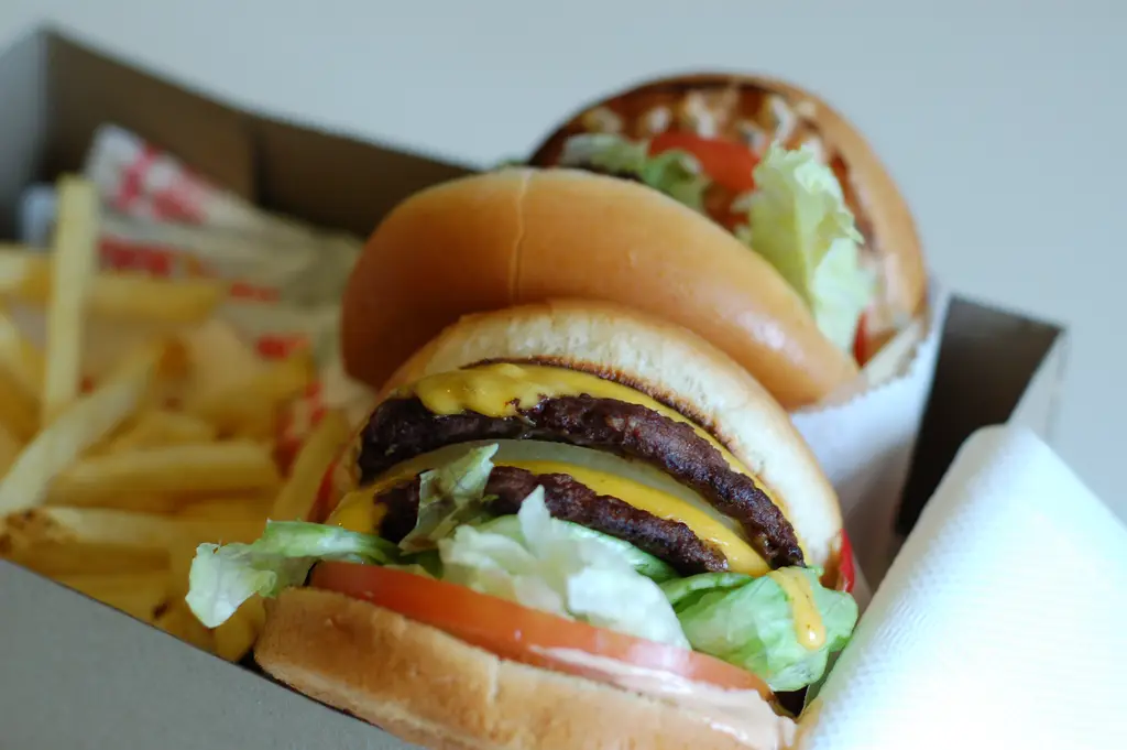 In-N-Out Burger cheeseburger and fries