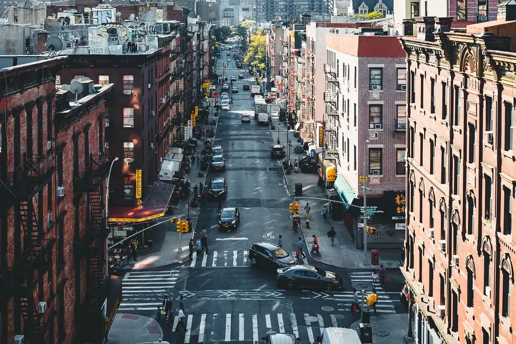 chinatown, streets, new york, crossroads, junction, cars, traffic, buildings, roads, avenue, vehicles, america, usa, nyc, metropolis, city, urban, new york, new york, new york, new york, new york, traffic, america, usa