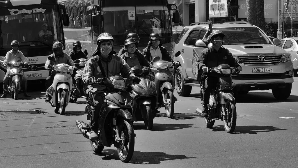 motorbike, traffic, street, transport, helmet, the vehicle, intersection, passenger, city, way, communication, asia, vietnam, saigon, ho chi minh